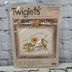 Candamar Designs Twiglets Frog Friends Folkstitch Design Kit 10004 New